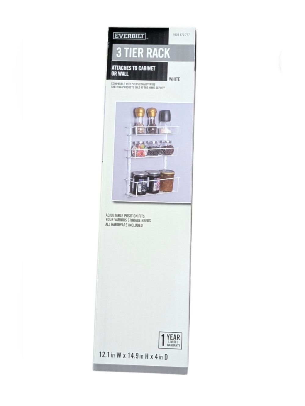 ClosetMaid 3-Tier Wall & Cabinet Rack - White